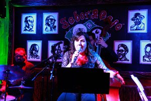 Paula Monsalve singer songwriter performing at Sabor A Cafe in Chicago, Illinois from Linares Chile